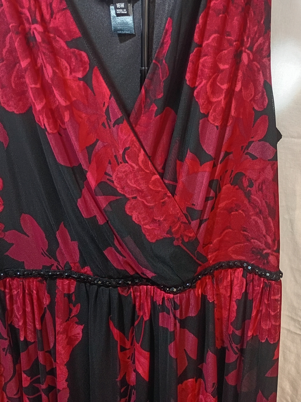 Enfocus Studio Red Floral Wrap Maxi Dress - Picture 2 of 5